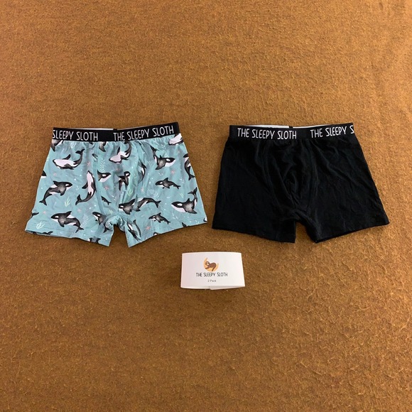 The Sleepy Sloth Other - The Sleepy Sloth Boys 6-7Y Black Orca Bamboo Viscose 2 Pack Boxer Briefs NWT